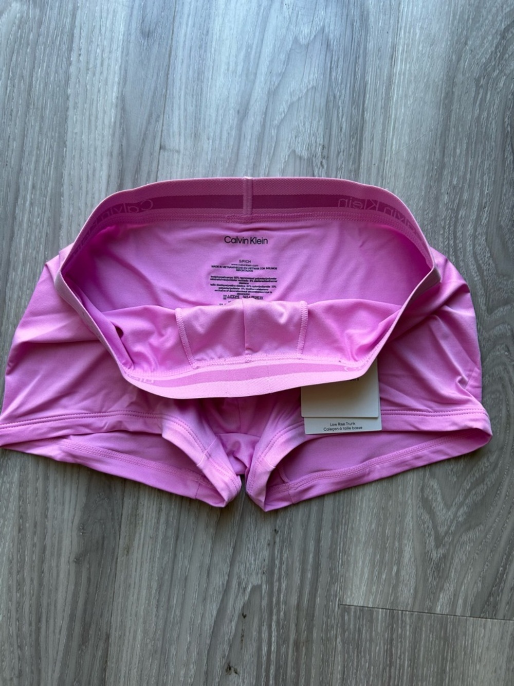 Calvin Klein | Icon Logo Microfiber Stretch Low Rise Trunk in Pink (Small) - Picture 5 of 14